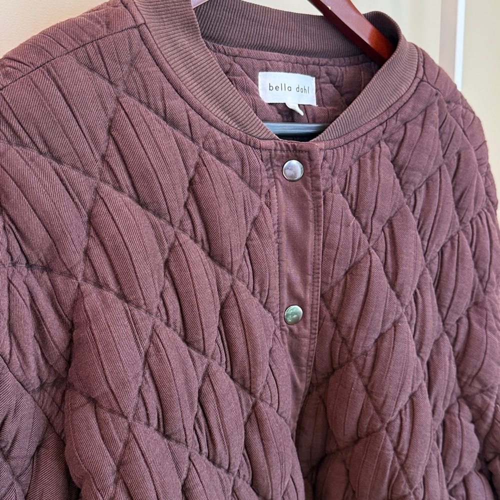NWOT Bella Dahl French Roast Quilted Bomber Jacket - Picture 9 of 9